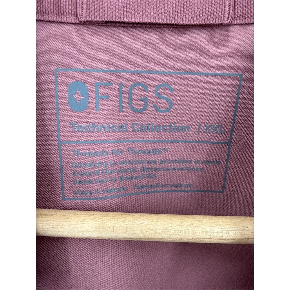 FIGS Womens Technical Collection Mauve Short Sleeve V Neck Top XXL Medical - Picture 8 of 12